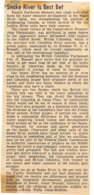 Pacific Northwest interests that clash over what form the water resource development in the Snake River