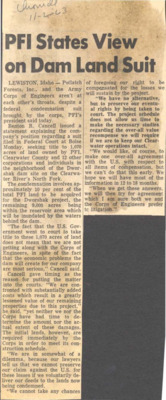 Congress authorized Bruce's Eddy dam on the North Fork of the Clearwater River