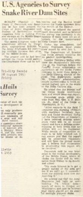 Henry C. Dworshak assure the Corps of Army Engineers and Bureau or Reclamation would cooperate fully in making the dams on the Middle Snake River