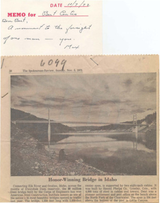 Dworshak Dam has won American Steel Construction Institute honor