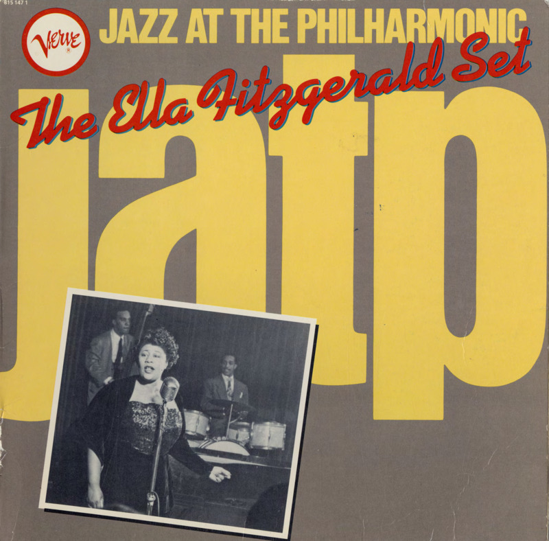 Record cover of "Jazz at the Philharmonic: The Ella Fitzgerald Set" from the Verve Record Label. 
