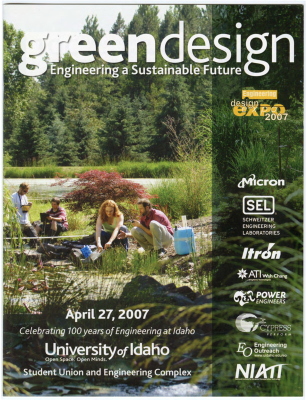 Cover page of a booklet with white text and a photograph of people working in a forested area.