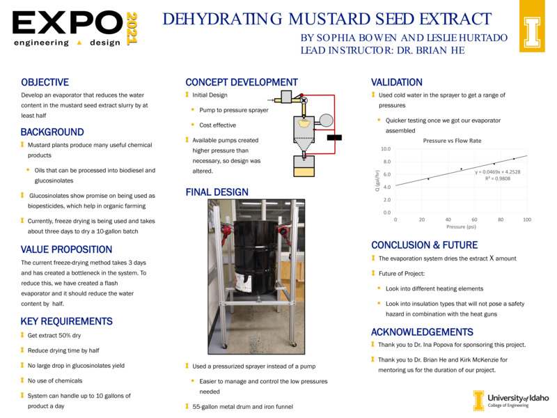 Digital poster with text blocks, engineering schematics, and a photograph of a large cylindrical device.
