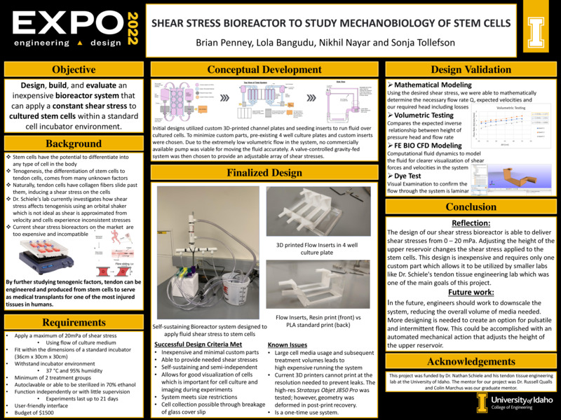 Digital poster with text blocks, engineering schematics, and photographs of various laboratory equipment.