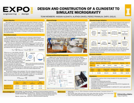 Digital poster with text blocks, engineering schematics, and photographs of a metallic cuboid device.