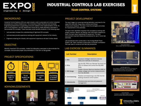 Digital poster with text blocks, images of electronic devices, and photographs of people.