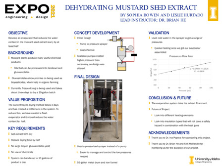 Digital poster with text blocks, engineering schematics, and a photograph of a large cylindrical device.
