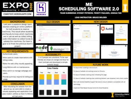 Digital poster with text blocks and data graphs.