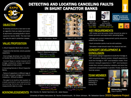 Digital poster with text blocks, engineering schematics, data graphs, and photographs of an elaborate electrical device.