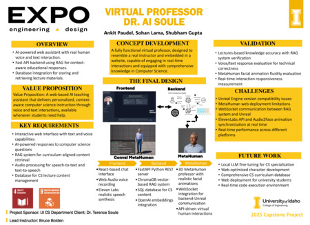 Digital poster with text blocks, computer generated images of an older man in a blue shirt, and an AI architectural model.