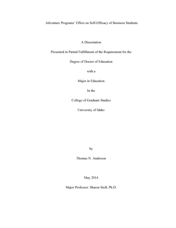 doctoral, D.Ed., Interdisciplinary Studies -- University of Idaho - College of Graduate Studies, 2014