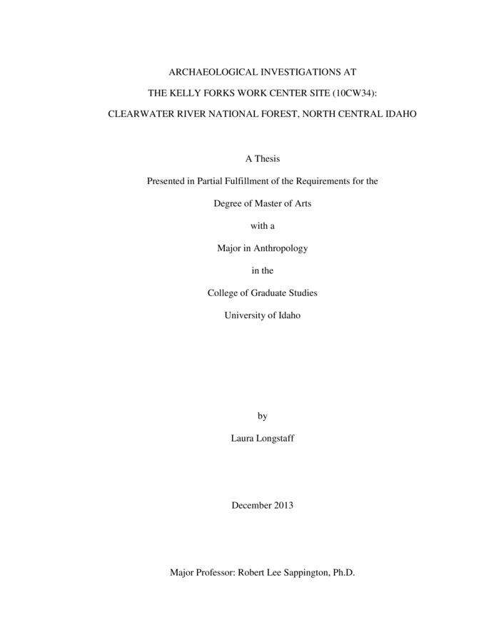 Thesis (M.A., Anthropology)--University of Idaho, December 2013