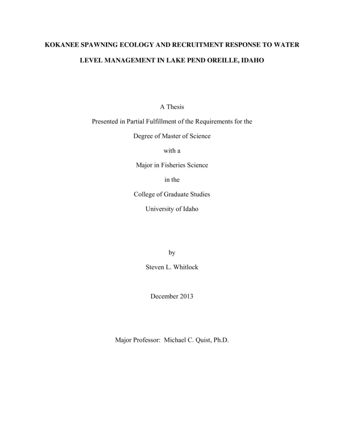 Thesis (M.S., Natural Resources)--University of Idaho, December 2013