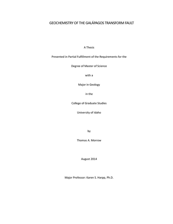 Thesis (M.S., Geology)--University of Idaho, June 2014