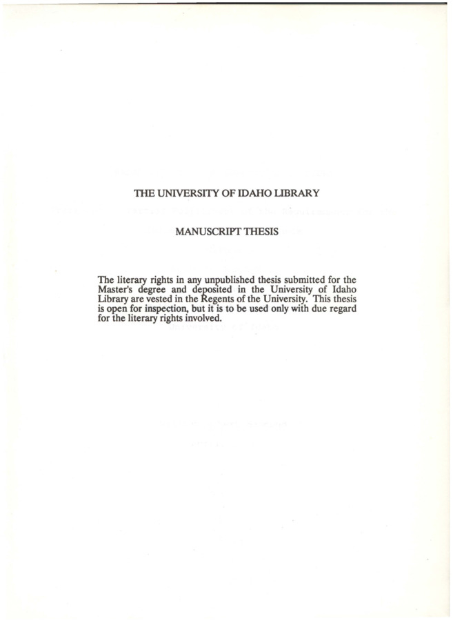 Thesis (Ph. D.)--University of Idaho, 1991.