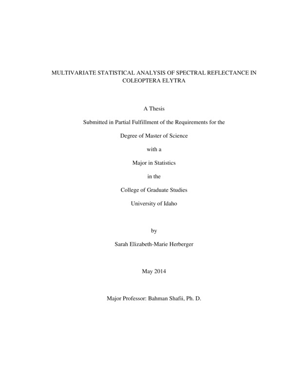 masters, M.S., Statistical Sciences -- University of Idaho - College of Graduate Studies, 2014
