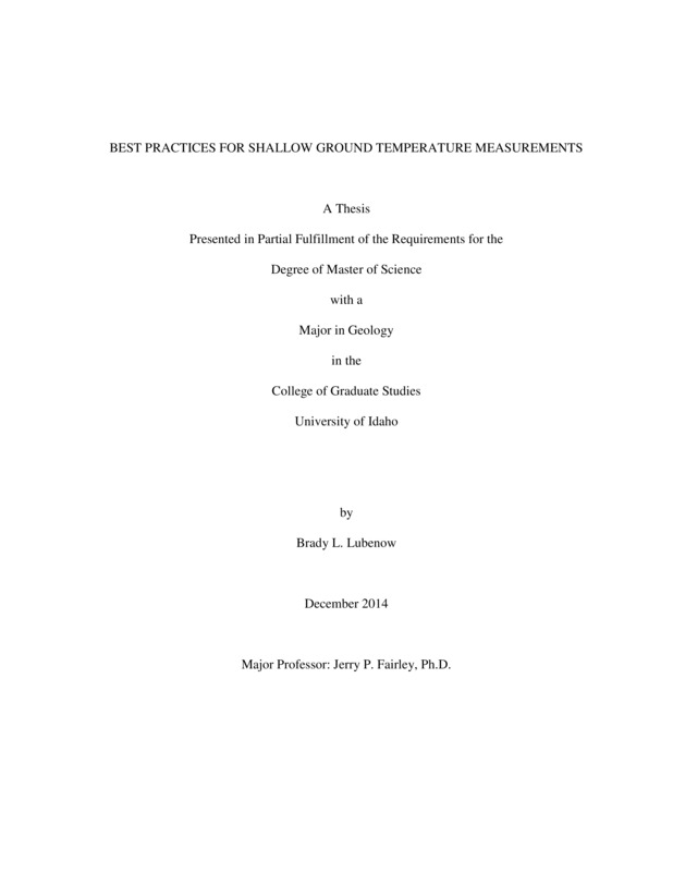 masters, M.S., Geology -- University of Idaho - College of Graduate Studies, 2014