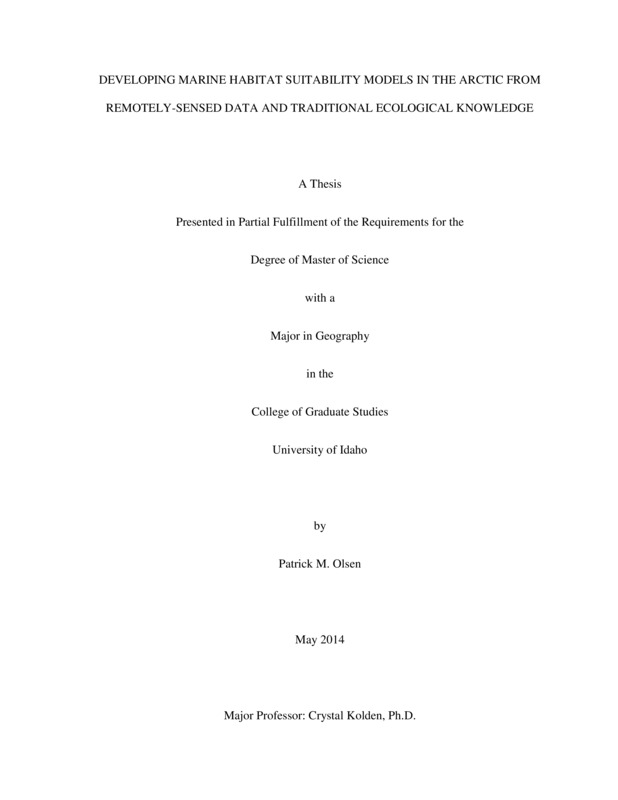 masters, M.S., Geography -- University of Idaho - College of Graduate Studies, 2014