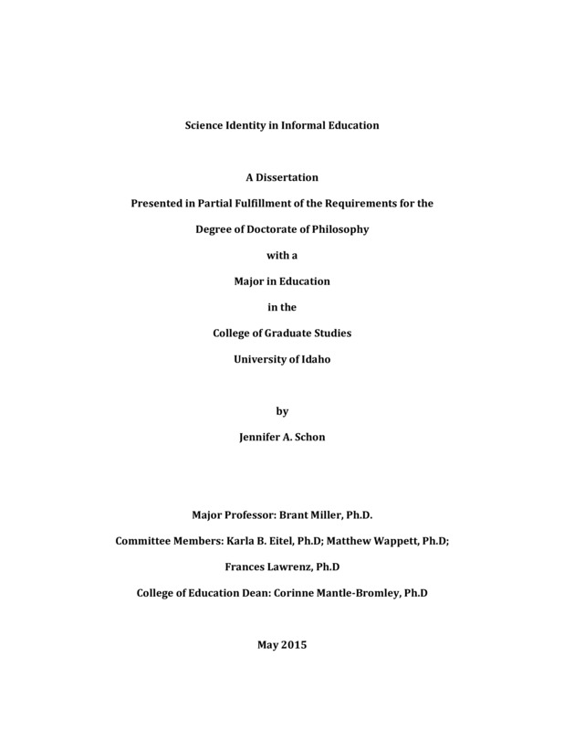 doctoral, Ph.D., Curriculum & Instruction -- University of Idaho - College of Graduate Studies, 2015
