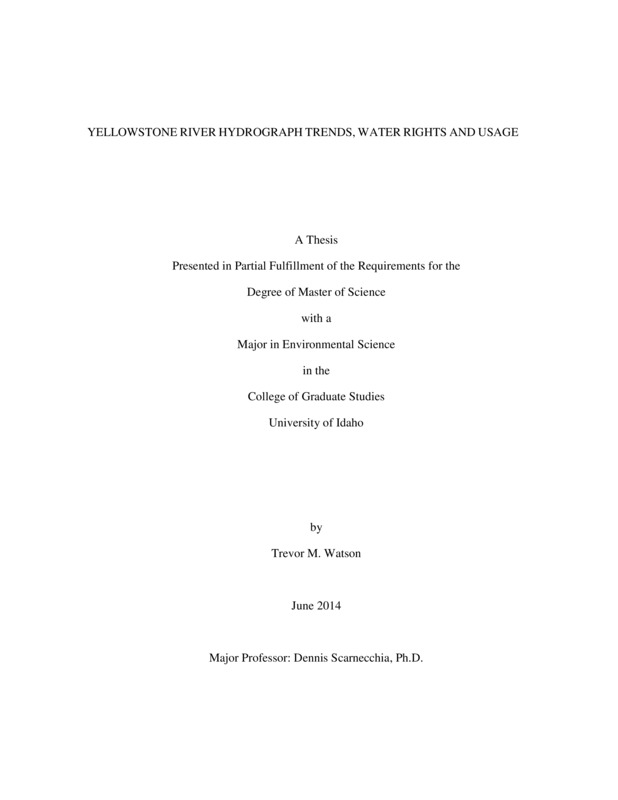 masters, M.S., Environmental Science -- University of Idaho - College of Graduate Studies, 2014