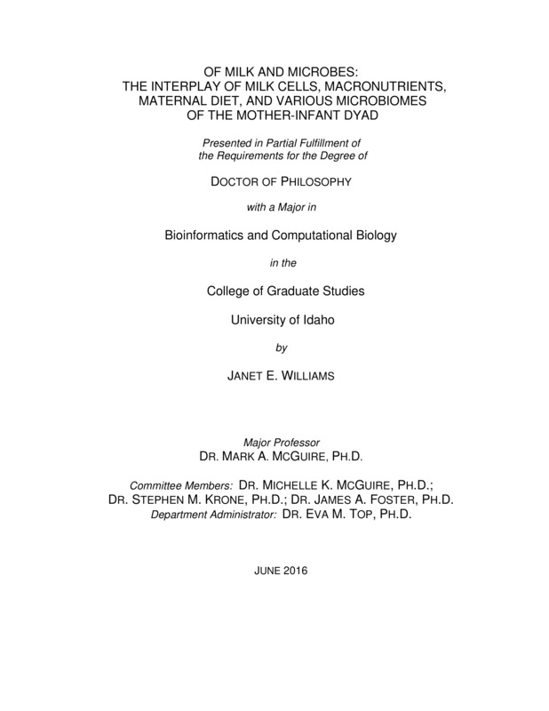 doctoral, Ph.D., Bioinformatics & Computational Biology -- University of Idaho - College of Graduate Studies, 2016