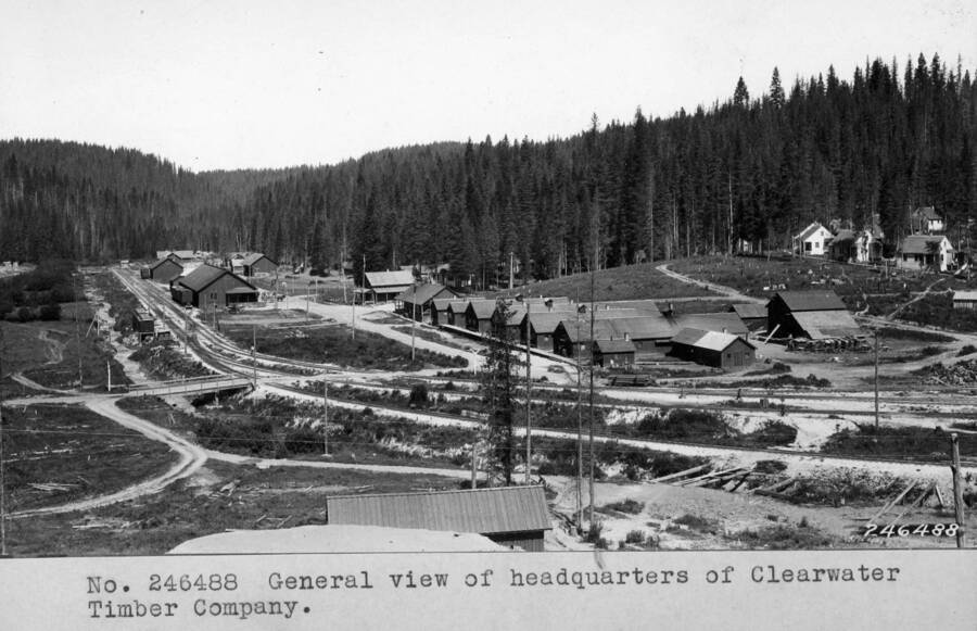 General view of headquarters of Clearwater Timber Company.