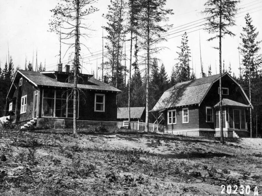 Filed in Priest Creek Experimental Forest Photo box #4: "Priest River Experimental Station - cottages at station."