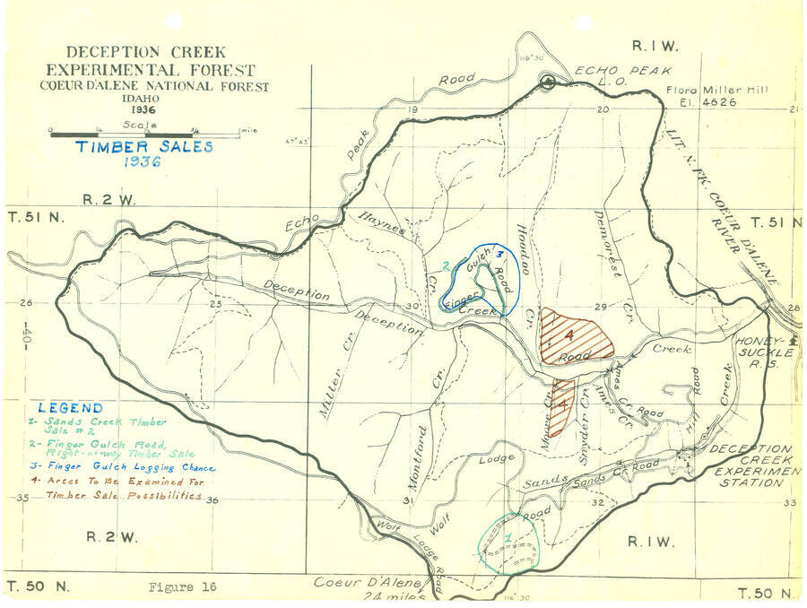 Annual report 1936, Fig 16, 1936 Timber Sale map