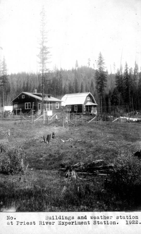 Buildings and weather station at Priest Creek Experimental Forest