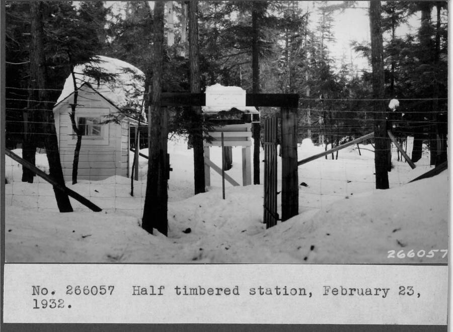 Half timbered station, February 23, 1932.