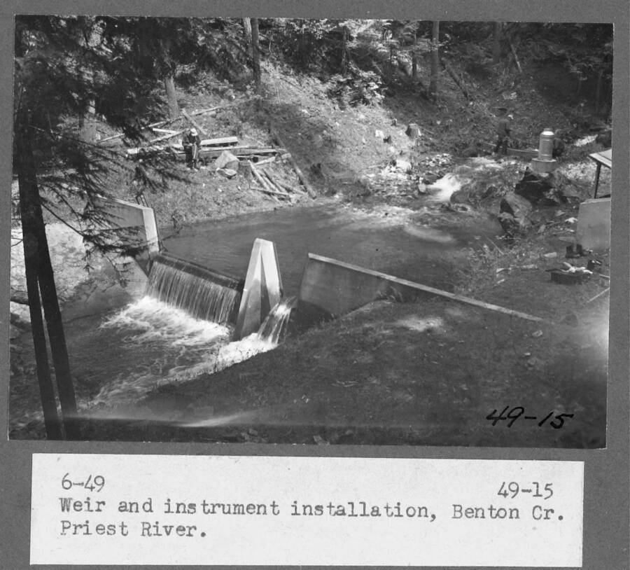 Weir and instrument installation at Benton Creek Priest River Experimental Forest.