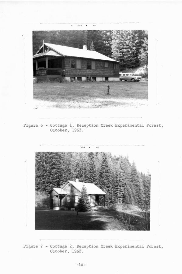 Figure 6 - Cottage 1 Deception Creek Experimental Forest (Deception Creek Experimental Forest), Figure 7 - Cottage 2 Deception Creek Experimental Forest (Deception Creek Experimental Forest), 1962