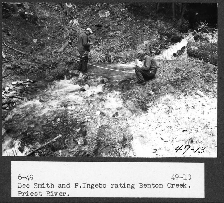 Dee Smith and P. Ingebo rating Benton Creek, Priest River.