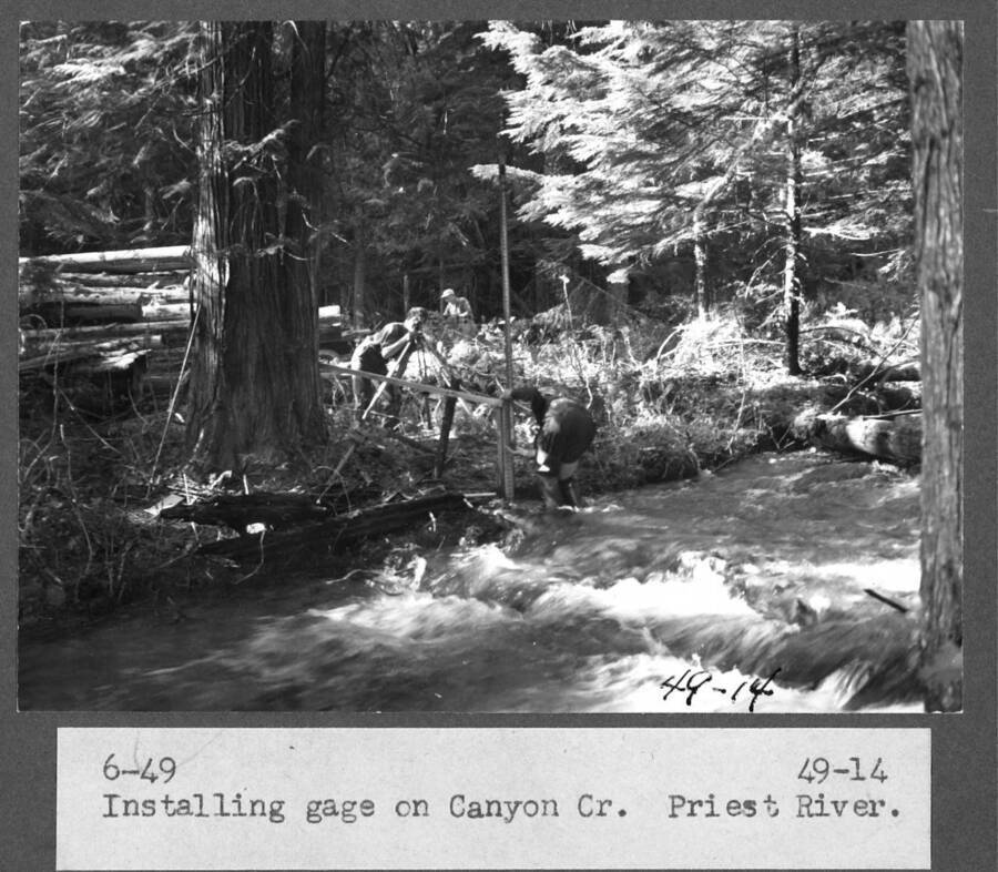 Installing gage on Canyon Cr. Priest River.