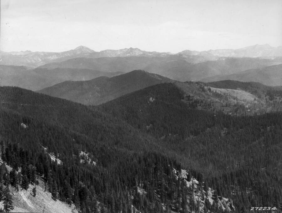 View from Lolo Ridge truck trail near Cayouse Junction. Selway NF, Idaho. 9/5/32.