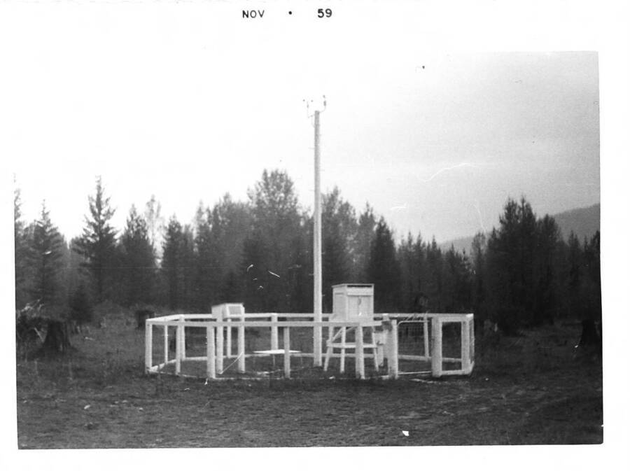 Completed and functioning fire weather station at the Priest River Experimental Forest.