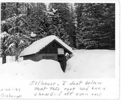 A series of snow scenes with notes by Gisborne expressing his dissatisfaction with building design, landscaping, drainage, and lost time shoveling roofs.