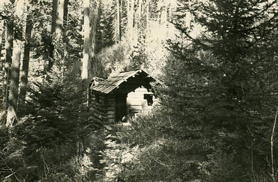 Photos series of the buildings found on the Arthur Demorest claim, settled 1906 near the mouth of Demorest Creek.  Photos are glued to black kraft paper and hanging in the 3rd floor hallway, Moscow Forest Sciences Laboratory.  These photos appeared in the 1936 Annual Report. No other descriptions available.