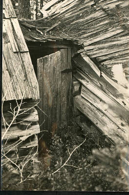 Photos series of the buildings found on the Arthur Demorest claim, settled 1906 near the mouth of Demorest Creek.  Photos are glued to black kraft paper and hanging in the 3rd floor hallway, Moscow Forest Sciences Laboratory.  These photos appeared in the 1936 Annual Report. No other descriptions available.