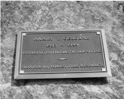 The plaque honoring Gisborne and the change in name of the mountain. In addition to unveiling the plaque and honoring Gisborne's legacy, the ceremony marked the official change in the name of the mountain from Looking Glass to Gisborne.