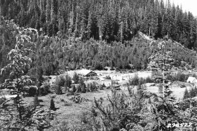 The first buildings take shape at Deception Creek Experimental Forest.