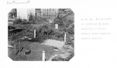 N.R.M. Instruments at half-cut inflammability station; Priest River Experimental Forest. Looks more like the clear-cut station!