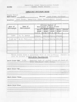 Page 1 of the photo point form detailing the previous photos