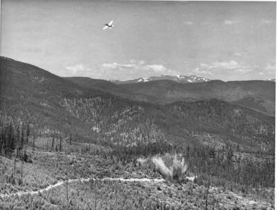 Bomb impacting after being dropped.