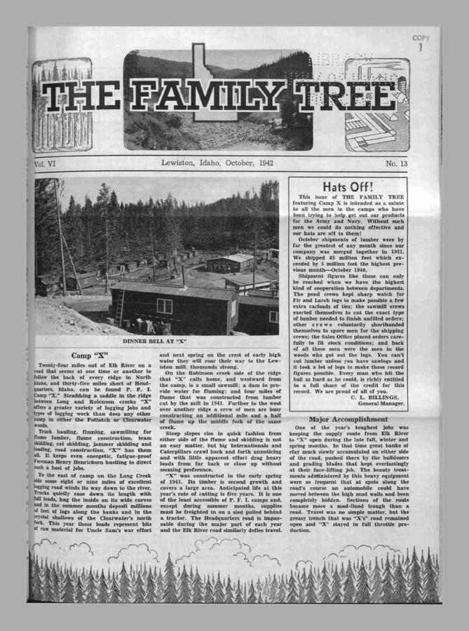 Vol. 7 No. 1, Published by Potlatch Forests, Inc., 8 pages.