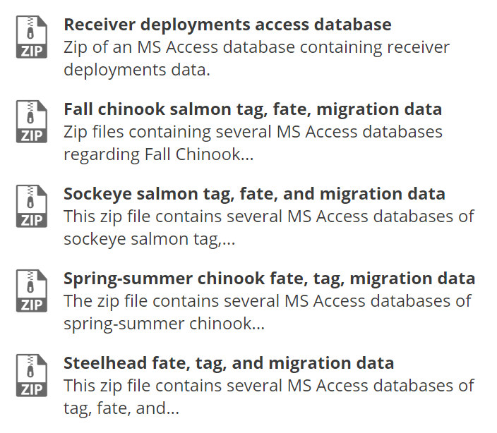 Tag, migration, and fate data of adult radio-tagged Chinook and sockeye salmon and steelhead in the Columbia River Basin 1996-2014