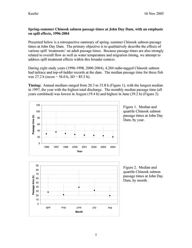 Summary of survival of returning adult salmon and steelhead in the Columbia River