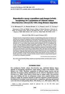 Reproductive energy expenditure and changes in body morphology for a population of Chinook salmon Oncorhynchus tshawtyscha with a long distance migration