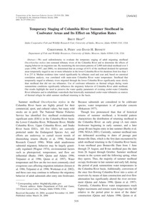 Temporary Staging of Columbia River Summer Steelhead in Coolwater Areas and Its Effect on Migration Rates