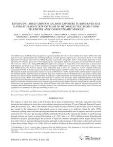 Estimating Adult Chinook Salmon Exposure To Dissolved Gas Supersaturation Downstream Of Hydroelectric Dams Using Telemetry And Hydrodynamic Models